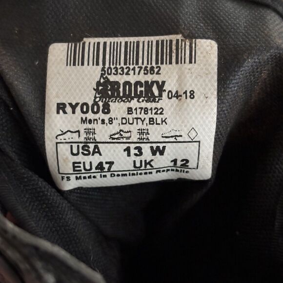 Rocky Boots Men 13W Black Public Service Duty Tactical Military Light Goth RY008 - Picture 12 of 12